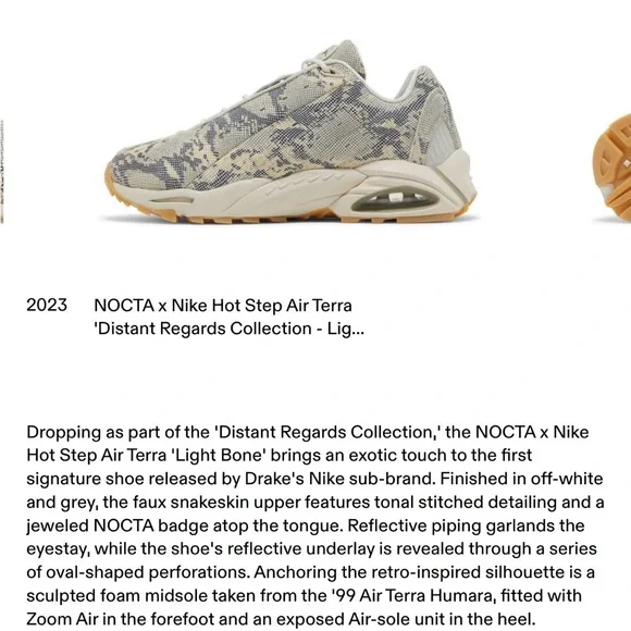 Nike Hot Step NOCTA (Drake Collection) Athletic Shoes in Gray and Cream - Picture 2 of 6